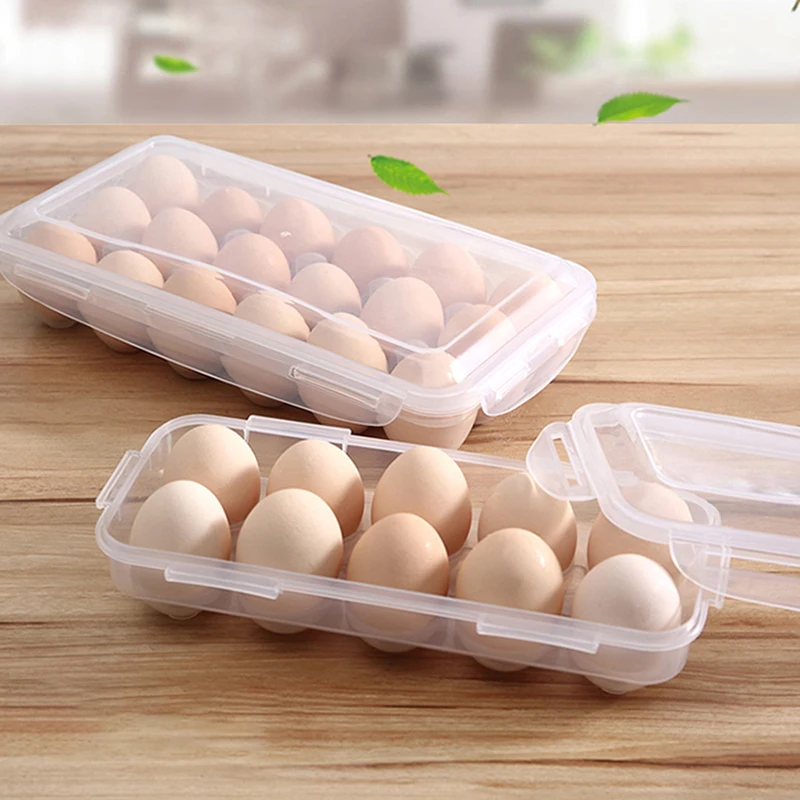 10/18 Grids Transparent Eggs Storage Box Kitchen Tools Egg Box With Lid, Dustproof Sealed Food Storage Boxes For Refrigerator