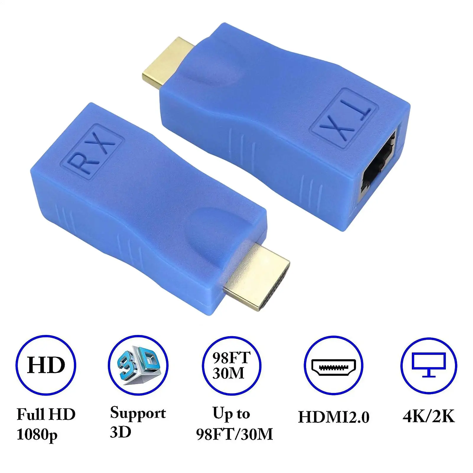 HD-передатчик HD-удлинитель для телевизора 98,4 фута, разъем диапазона передачи для ПК, ноутбука, семьи, мужчин, учителей, молодежи, дома, класса
