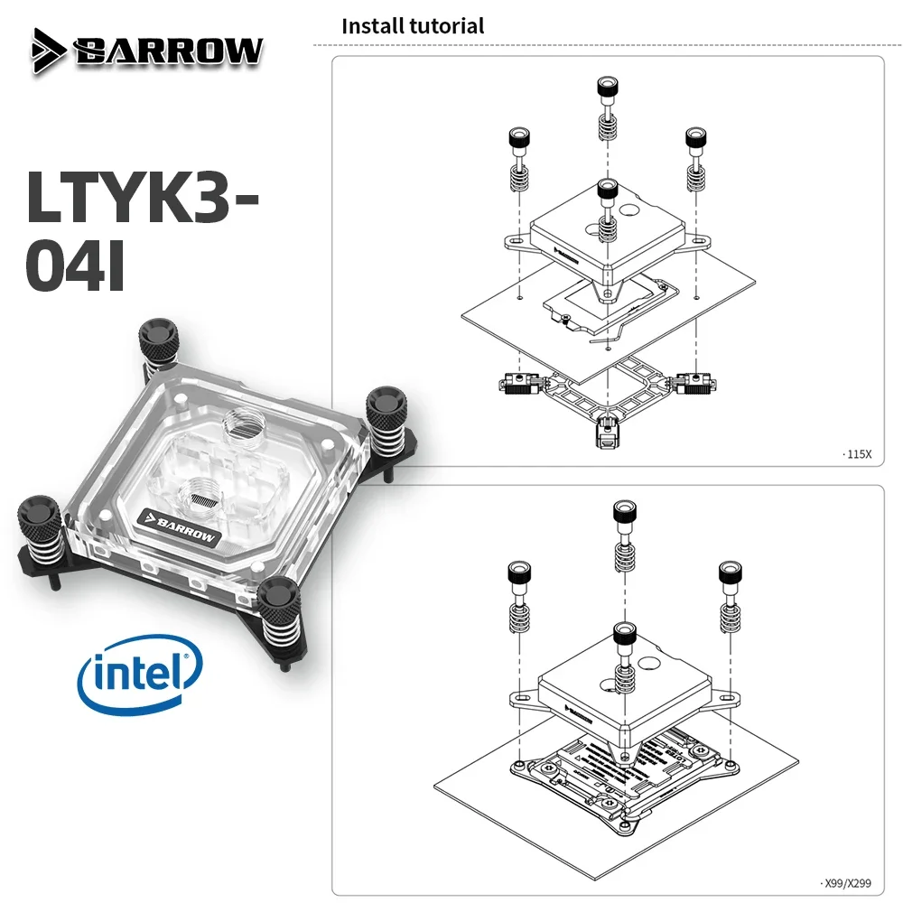 Barrow CPU водяной охладитель LTYK3-04I/LTYK3A-04 V2 блок жидкого охлаждения для LGA115X 1200 1700 AM5 PC игровой водяной охлаждение здание