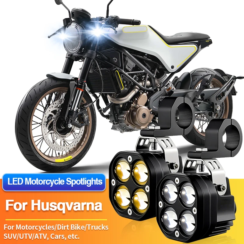 

1 Set Universal Motorcycles Headlight LED Fog Light Dual Color Spotlights for Husqvarna FE450/FE501/FE501S/FS450/FX350/FX450