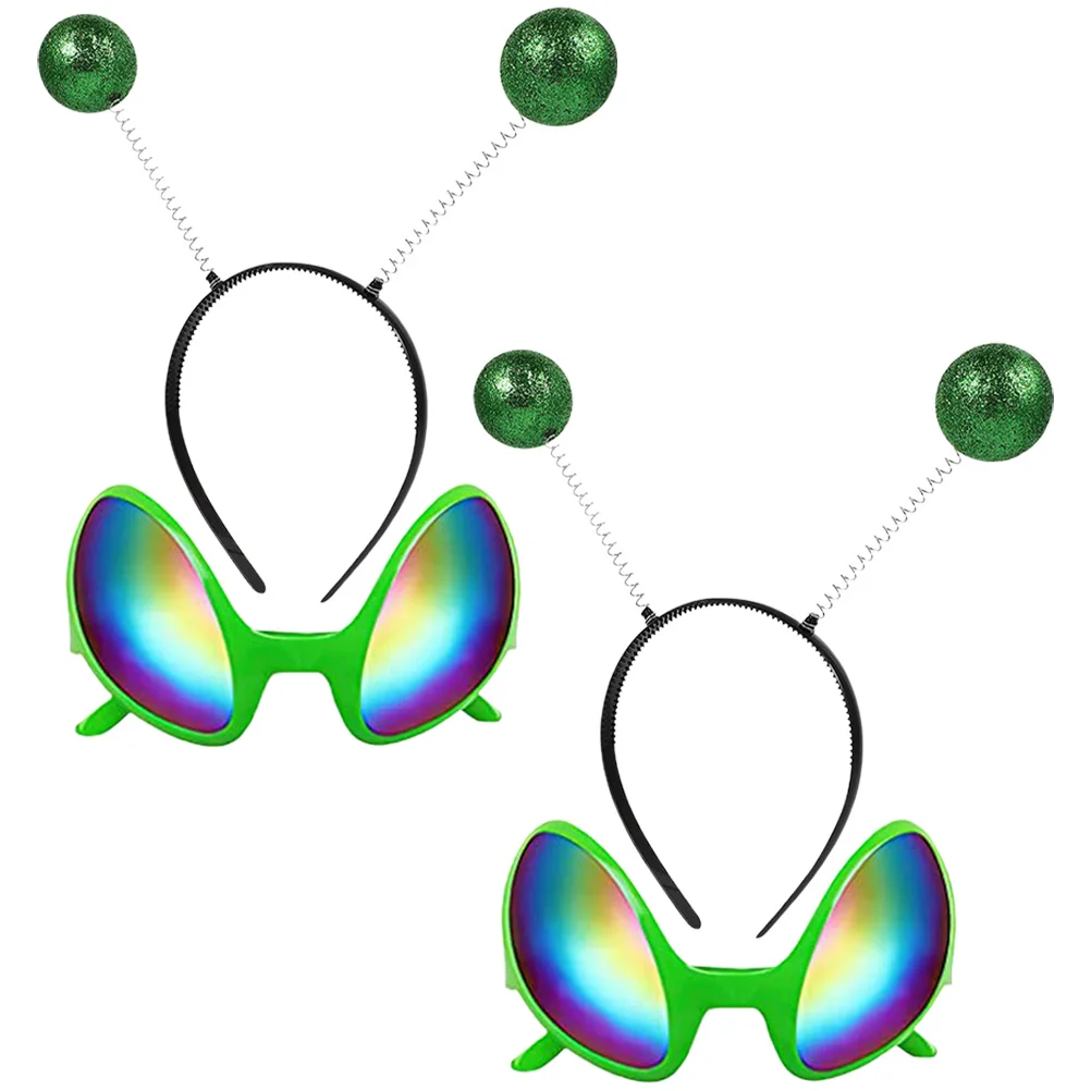 Zestaw 2 Opaski na Głowę Okulary Tęczowe Soczewki Śmieszny Kostium Impreza Akcesoria Nowatorskie Okulary Rekwizyty Dla Dorosłych Cosplay