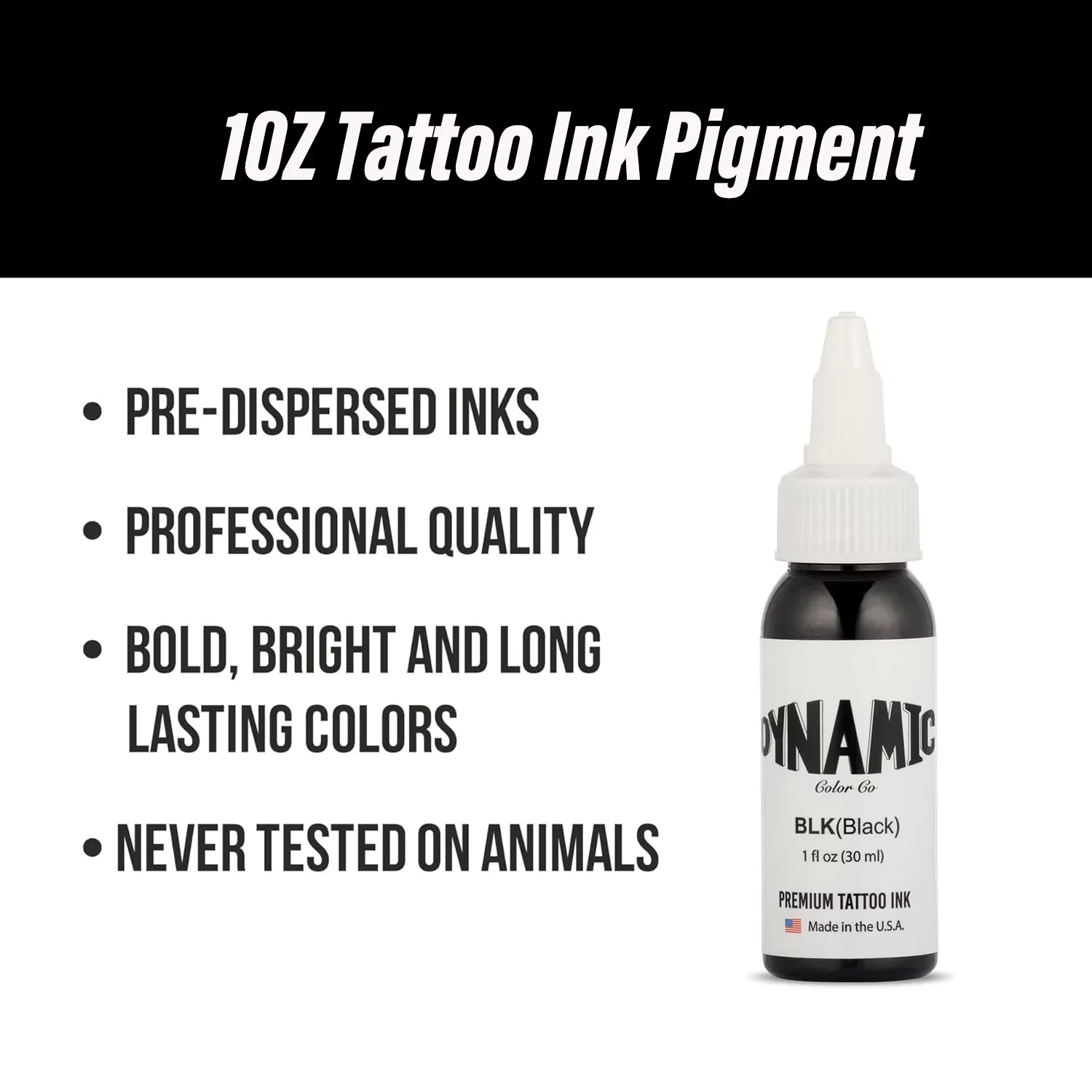 6 Colors Tattoo Ink Set 1Oz 30ML Includes: Triple Black, White,Fire Red,Canary Yellow,Leaf Green,Electric Blue 6 Bottles