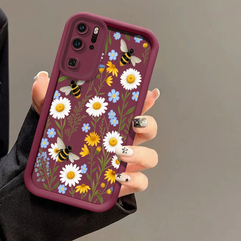 Bee Pattern Case For Huawei P20 P30 P50E P40 Lite P Smart Mate 20 30 40 50 Pro Y9 Prime 2019 Y7A Y9S Matte Shockproof Cases Etui - view 6