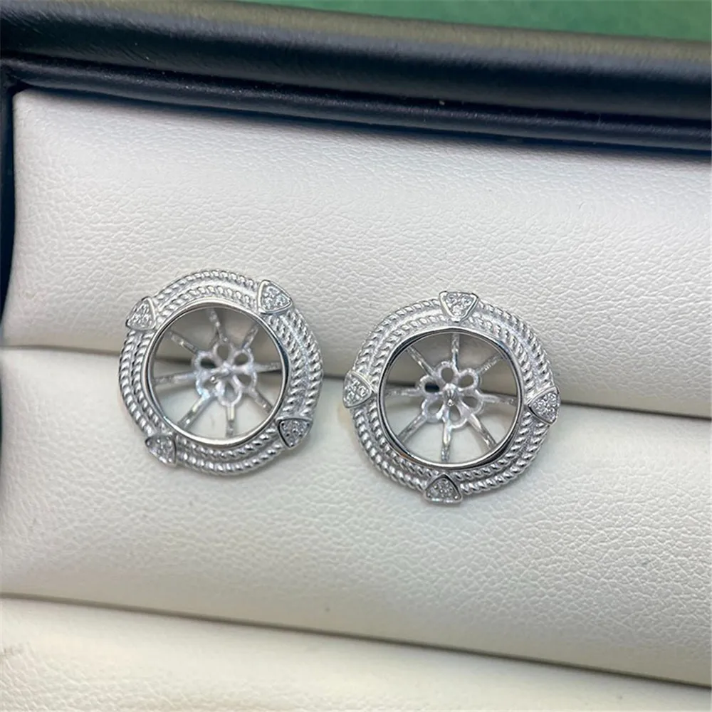 S925 Sterling Silver Pearl Earring Settings DIY Jewelry Making Supplies Blank Earring Posts for Handcrafted Accessories No Pearl