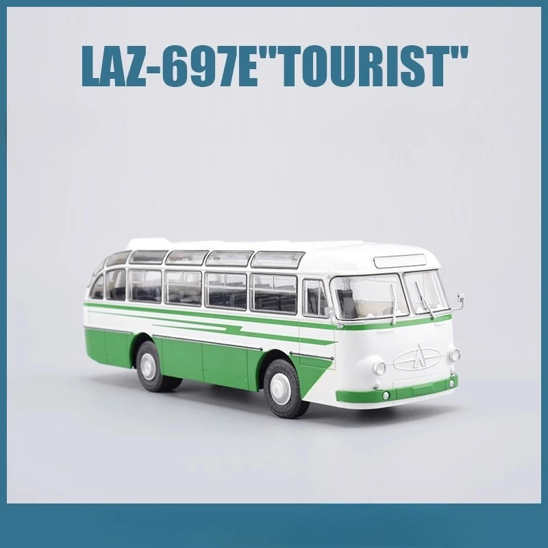 

1/43 советский средний автобус Laz-697E, пластиковая модель автобуса на короткие расстояния JAVN075, игрушечный автомобиль, статическая модель, игрушка для мальчика в подарок