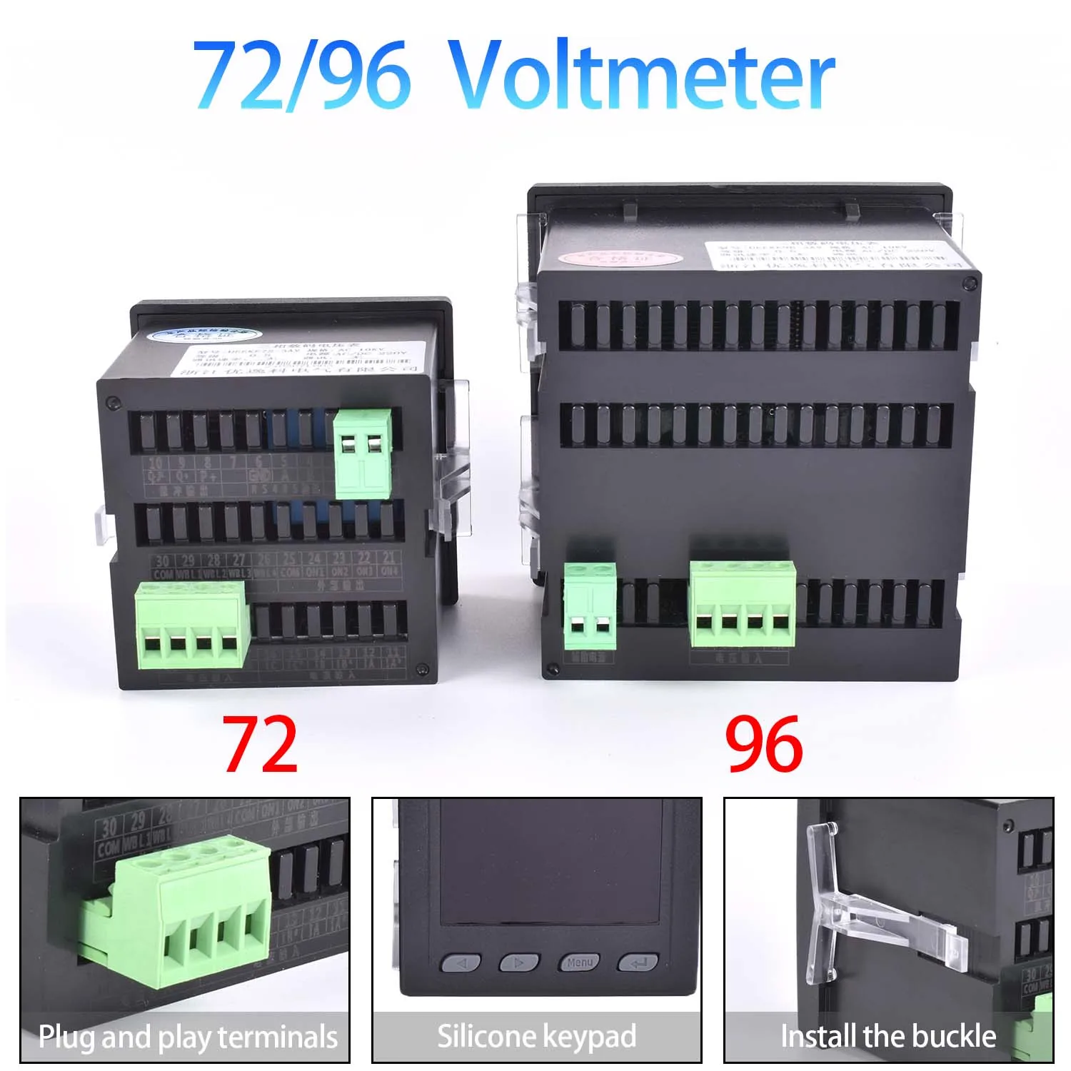 Three-phase 3voltmeter ammeter multi function kwh led lcd digital single energy electricity kilowatt-hour meter distribution box