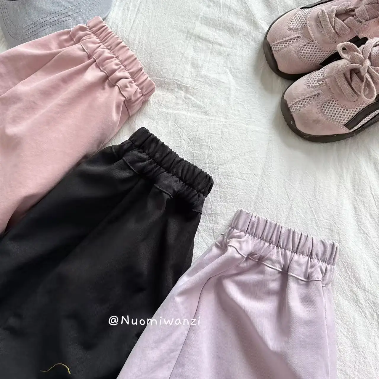 Children Work Pants Spring and Autumn 2025 Korean Versatile and Comfortable Side Bow Knot Pinch Pleated Work Pants