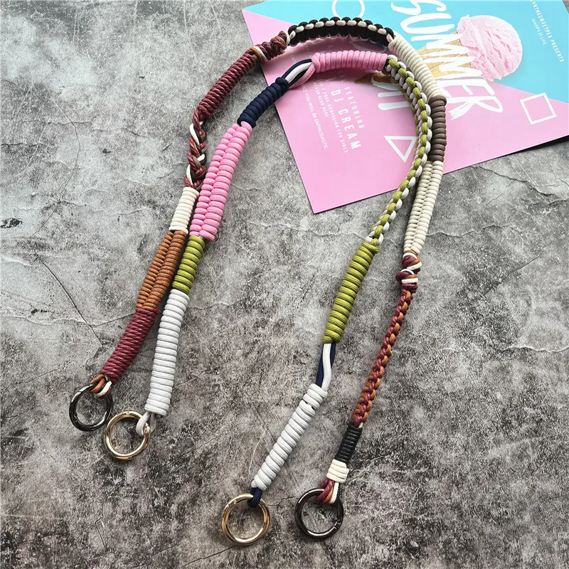 Lanyards Handmade Bag Body Kit Heavy Metal Keyring Shoulder Chain Brown Portable Chain Exquisite Straps Replace Accessories