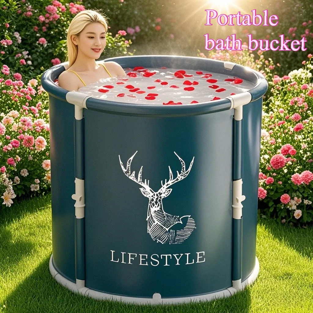 

1 adult portable bathtub, foldable family bathroom, SPA treatment, hot water and ice bath bathtub, 27.5x25.5 inches