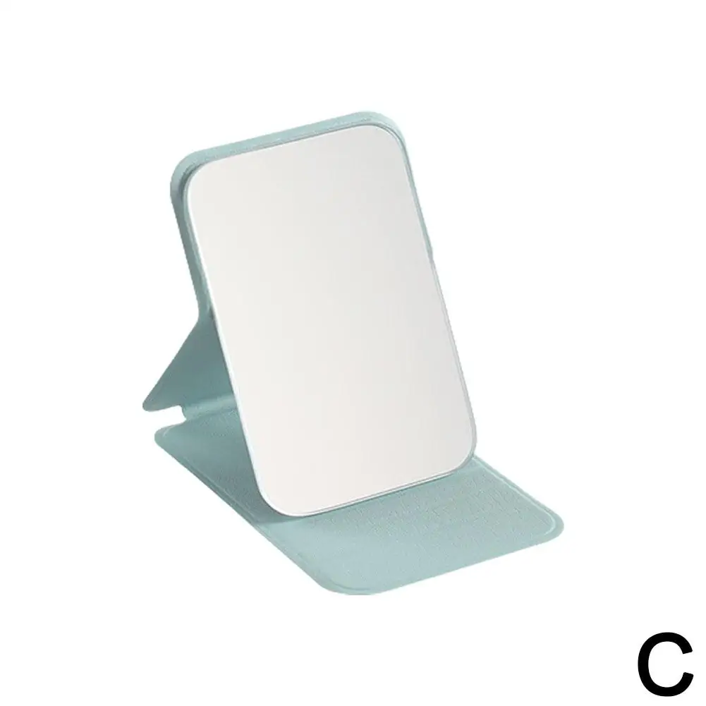 Folding Makeup Mirror Hand-Held Desktop Stand Mirror Makeup Definition Folding Mirror High Makeup Mirror Solid Color Y3X1