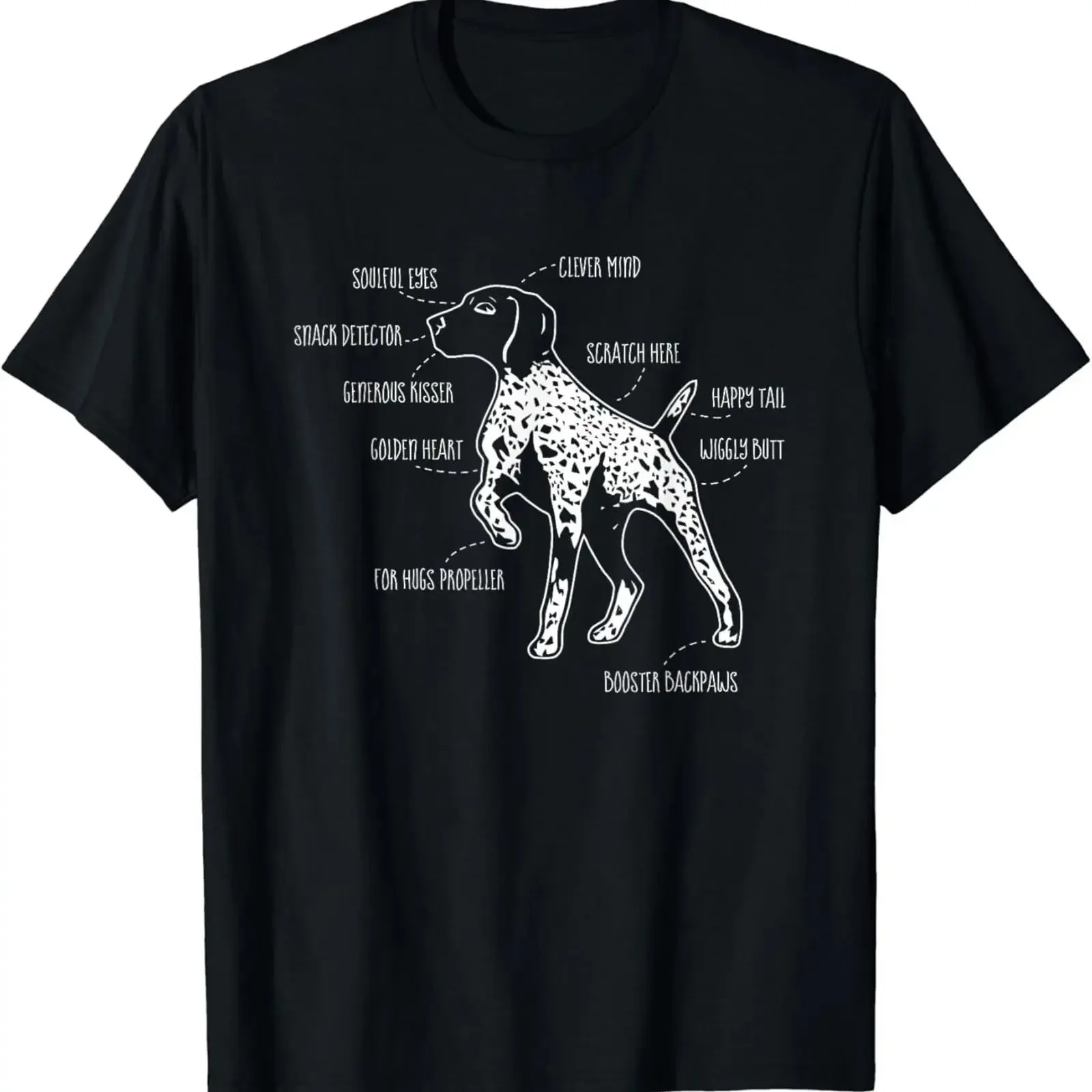 Anatomy Of A German Shorthaired Pointer GSP Dog Lover T Shirt vintage Washed Breathable Casual streetwear Unisex Stretched