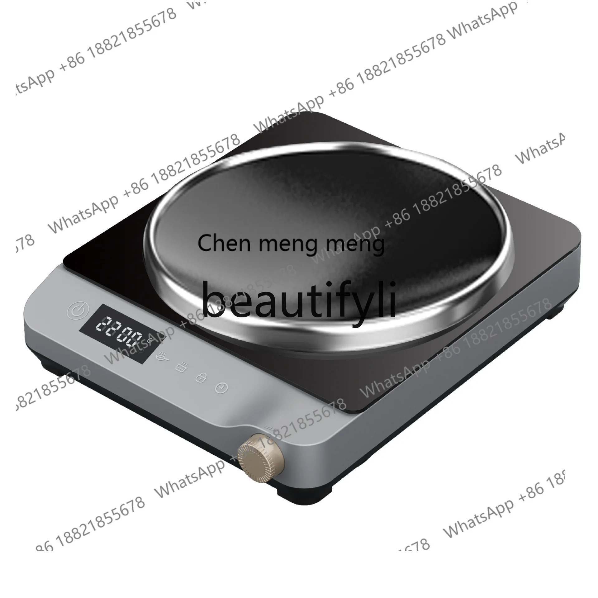 AB02 Concave Induction Cooker Single Burner Household High Power Stir-fry Black Crystal Panel