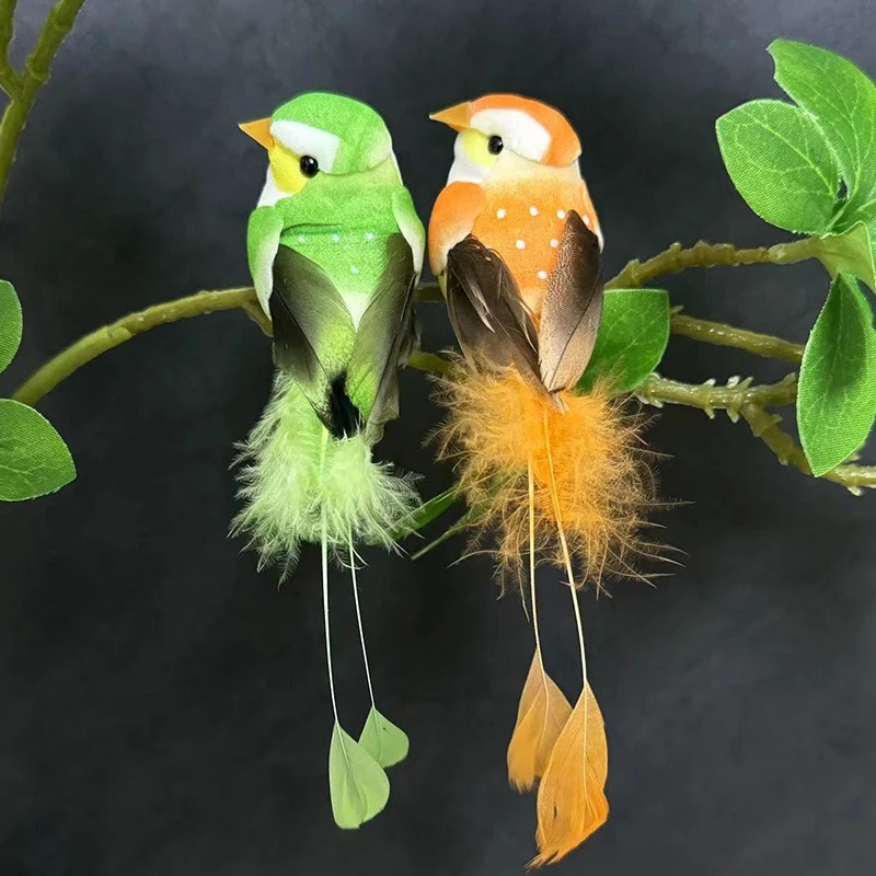 1/6 Stück Niedliche Künstliche Vögel aus Schaumstoff, Simulierte Federvögel-Modelle, DIY-Bastelbedarf, Heim- und Gartendekoration