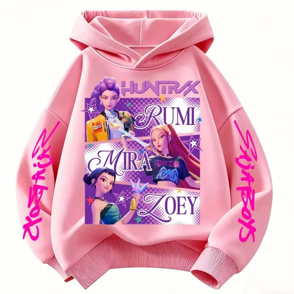 Anime Huntrx Three Girls Grafik-Hoodies, modischer lila Pullover für Mädchen