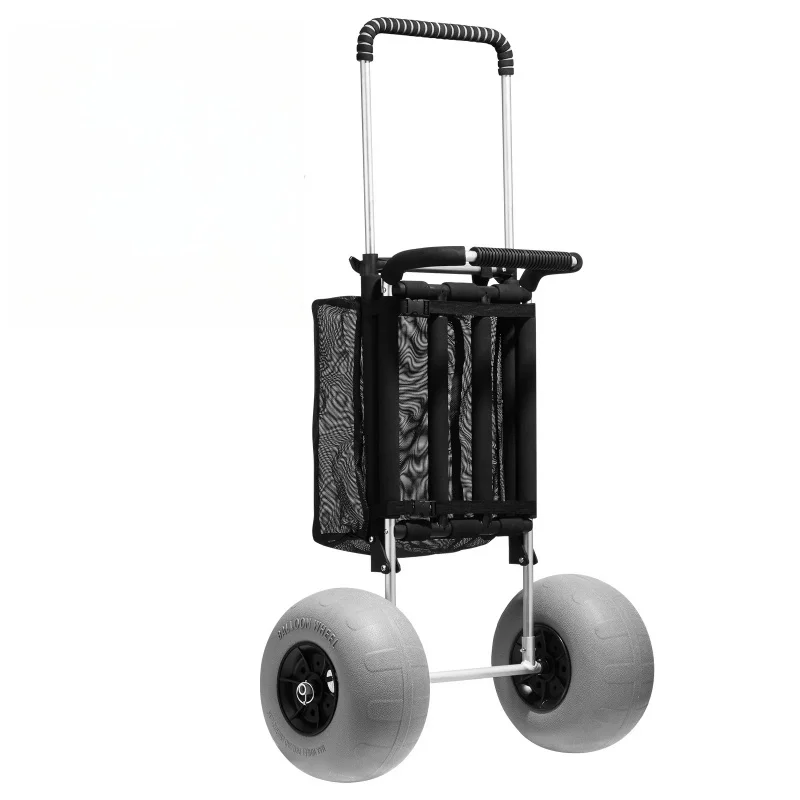 Dolly with Big . x .4 Cargo Deck/  Balloon Wheels, LBS Folding Sand Cart Beach