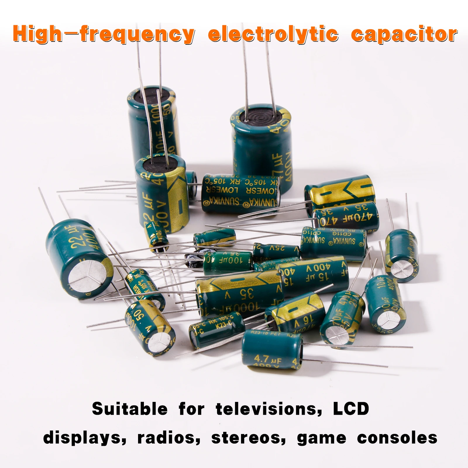 391pcs High Frequency Electrolytic Capacitor Kit 24 Values 10V 16V 25V 35V 50V 400V for TV, LCD Monitor, Game