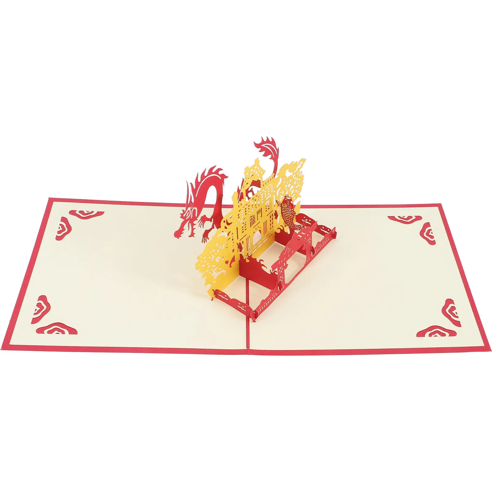 

Pop Up Graduation Card Fish Leaps 3D Delicate Hollow Dragon Popup Design Thick Paper Graduation Greeting Card