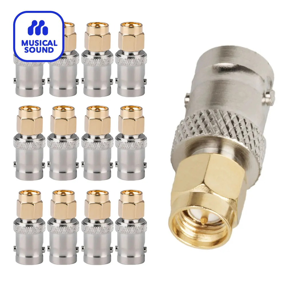 SMA Male to BNC Female 12 Pieces RF Coaxial Coax Adapter BNC Male Female Coax Connector Kit for RF Antennas/Wireless LAN Devices