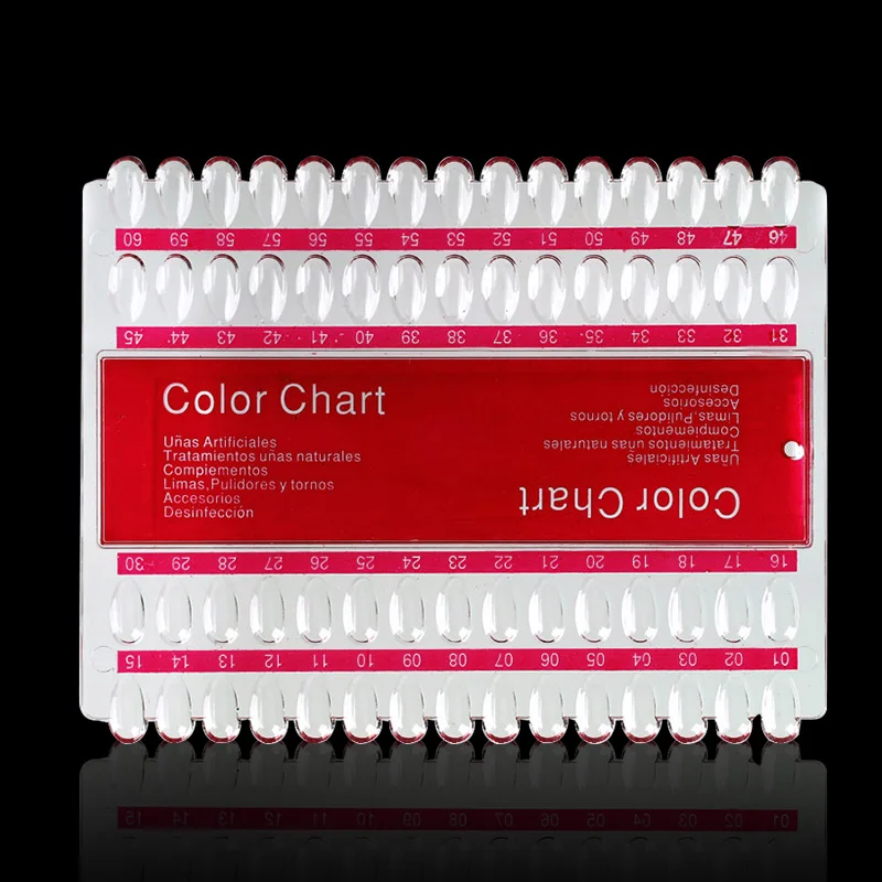 Nail Swatches 60 Tips Display Card Professional False Fake Nail Accessories UV Gel Color Display Chart for Manicure Tool
