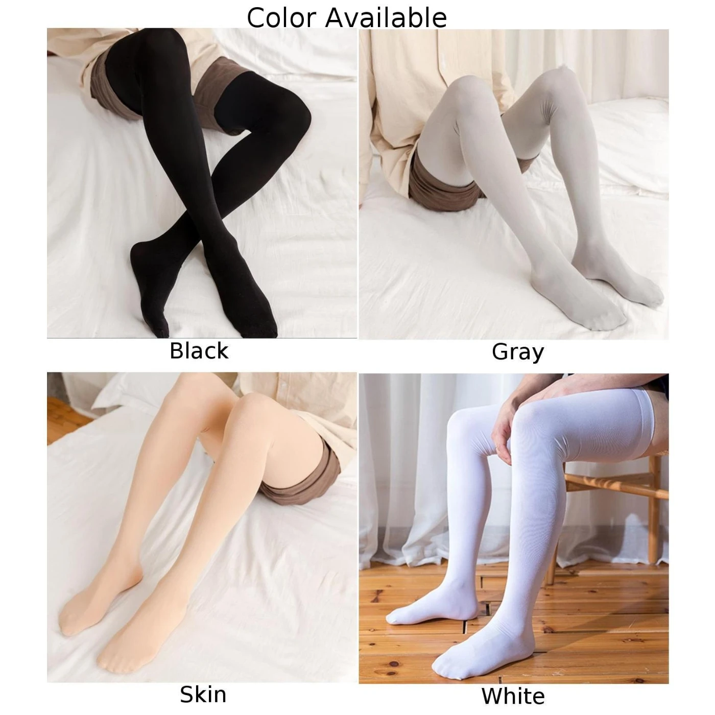 Sexy Mens Leotard Solid Breathable Socks Sissy Slimming High Elastic Thigh-highs Stockings Nightclub Cosplay Erotic Underwear