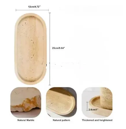 Travertine tray jewelry perfume bathroom counter dresser natural material storage tray Bathroom accessories