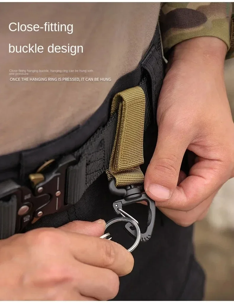 1-3 Stück Taktischer Schlüsselhaken-Clip, Klemme, Schnalle, Nylon-Gurtband, Molle-Gürtelkarabiner, Outdoor-Gurt, Kletterzubehör – Detail 7