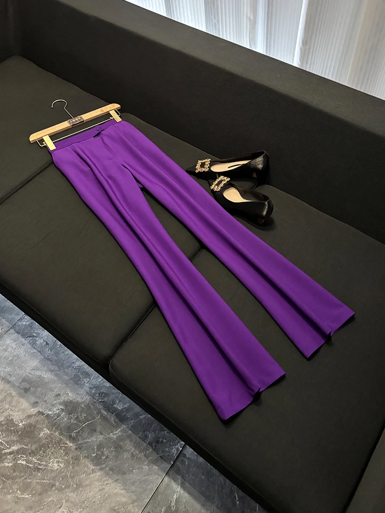 Faionable Lila ausgestelltes Hosenanzug-Set für Damen, Sli, zweiteilig, Ensemble B85, Neuankömmling, Winter 2025, Alter 25–35 Jahre
