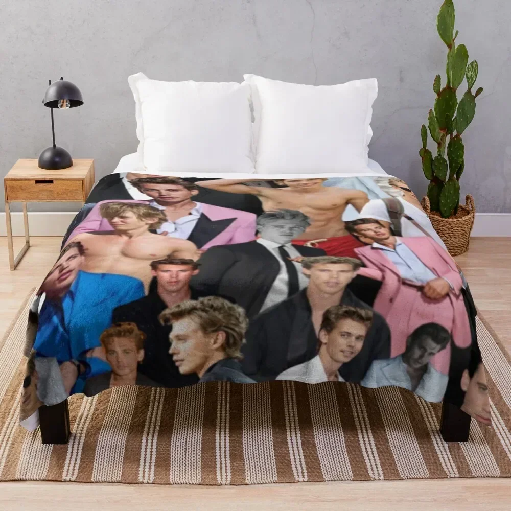 

austin butler photo collage Throw Blanket Fashion Sofas Luxury Blankets