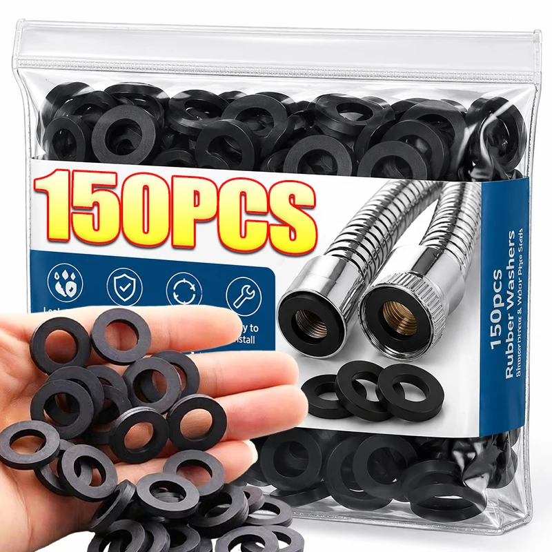 Rubber Washer Shock-Absorb Flat Washer Gasket Faucet Sealing Gasket Valve Leak-proof Threaded Pipe Sealing Ring Plumbing Fitting