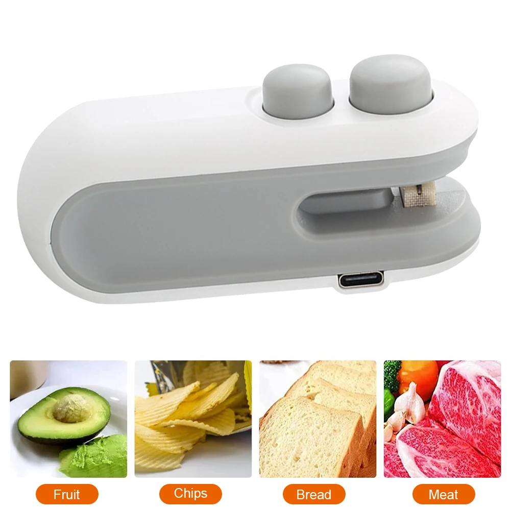 Mini Heat Bag Sealing Machine Rechargeable Food Sealer Clip Handheld Sealer Plastic Bag Heat Sealer for Food Packaging