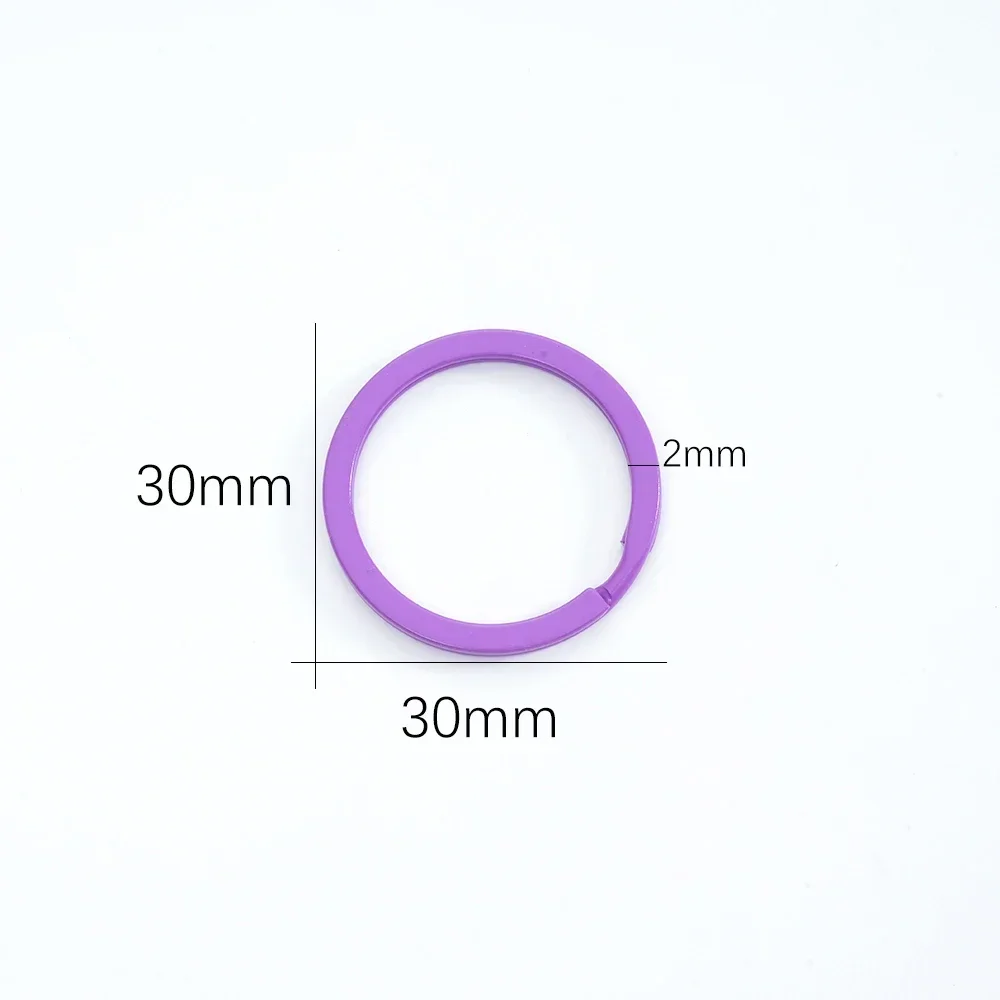 5pcs/lot Color Key Ring Round Flat Line Multicolor Key Chain Keyrings Keychain Key Holder for DIY Jewelry Making Wholesale image 3