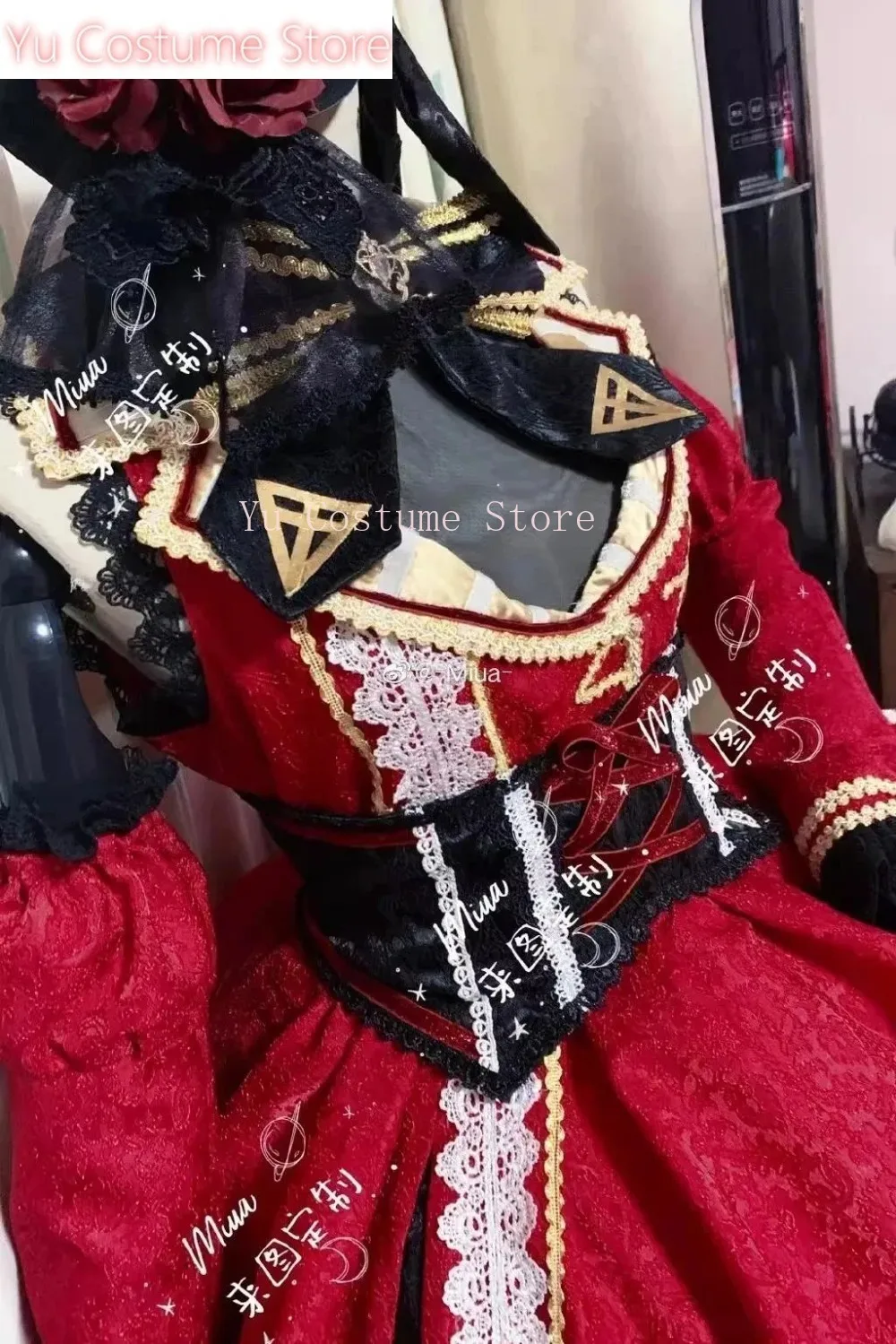 يو CostumeStore [مخصص] أنيمي الخامس هوشو البحرية الكابتن لعبة البدلة القوطية لوليتا فستان رائع تأثيري حلي هالوين