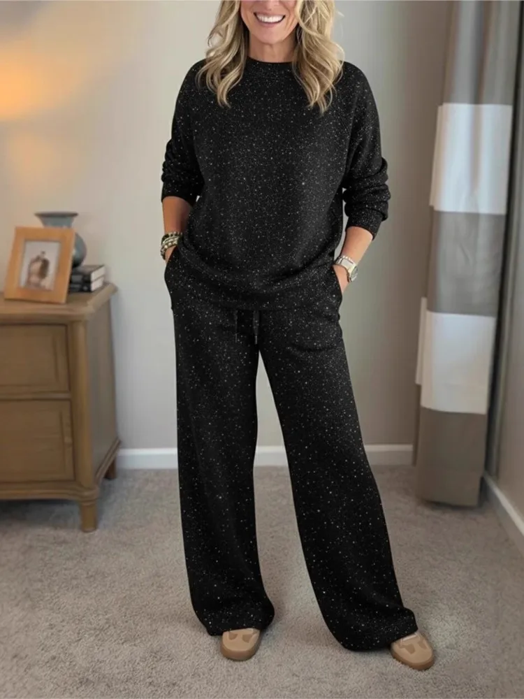 أزياء عارضة البلوز 2 قطعة مجموعات الخريف الساطع رياضية دعوى المرأة طويلة الأكمام فضفاضة الرياضة الرباط السراويل دعوى الإناث #5