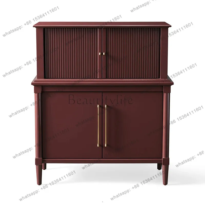 PG French vintage solid wood wine cabinet villa multifunctional storage American designer style storage cabinet