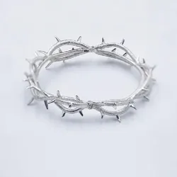 Thorn Bracelet Punk Gothic Cosplay Unisex Metal Hip Hop Hand Chain Silver Color Jewelry Bangles Props Birthday Accessories