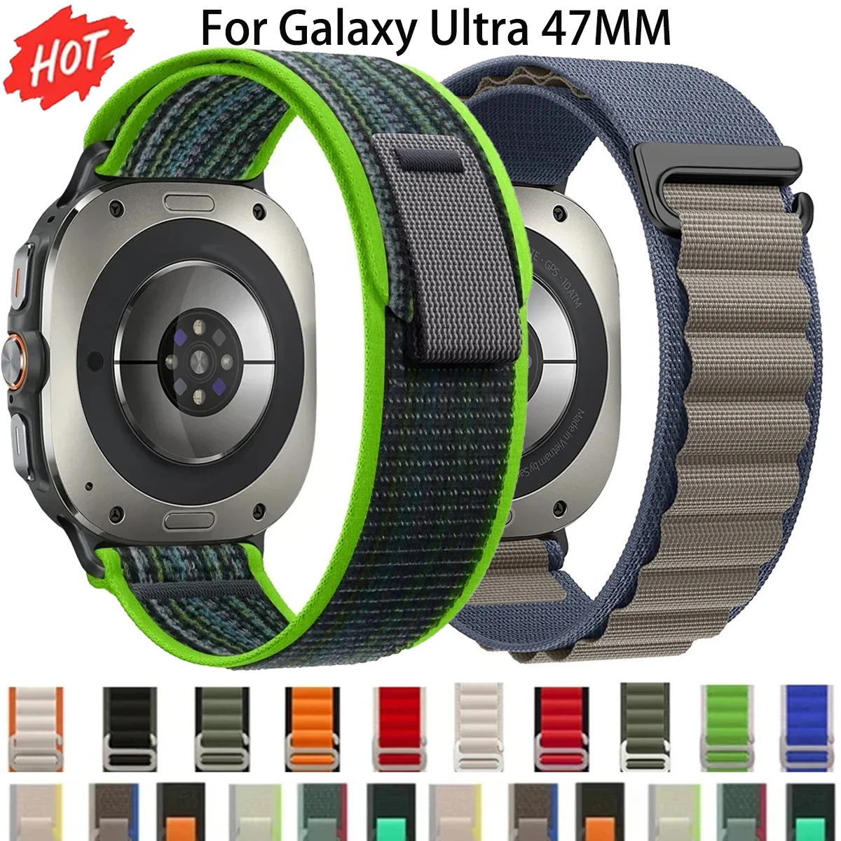 Nylon-Armband für Samsung Galaxy Watch Ultra 2026/2025/2024 47mm Alpine Loop Sportarmband Correa für Galaxy 9 Ultra 2 Band