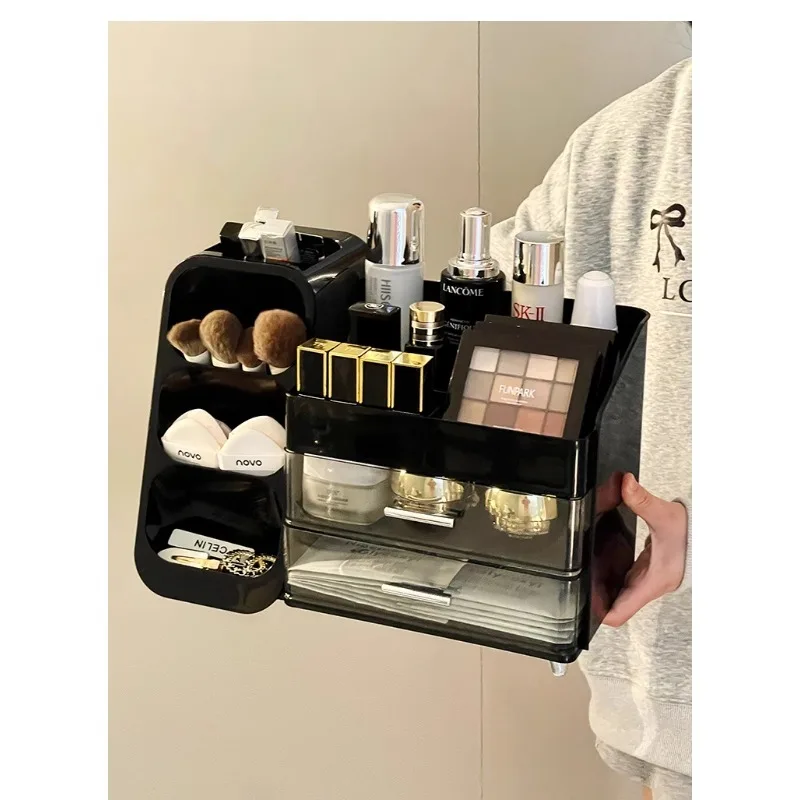 

Desktop storage box, drawer-type cosmetics, dust-proof rack, large-capacity skin care products, makeup brush, grid finishing box
