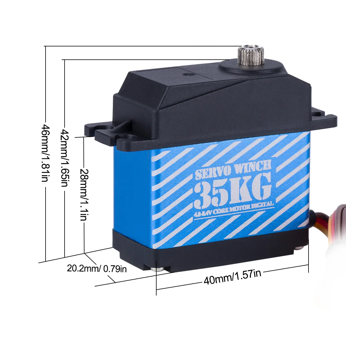 Servo Digital de gran Torque, cabrestante de línea de gancho de remolque, impermeable, 35KG, 360 °, para coche, barco, avión, camión, Robot, actualización DIY