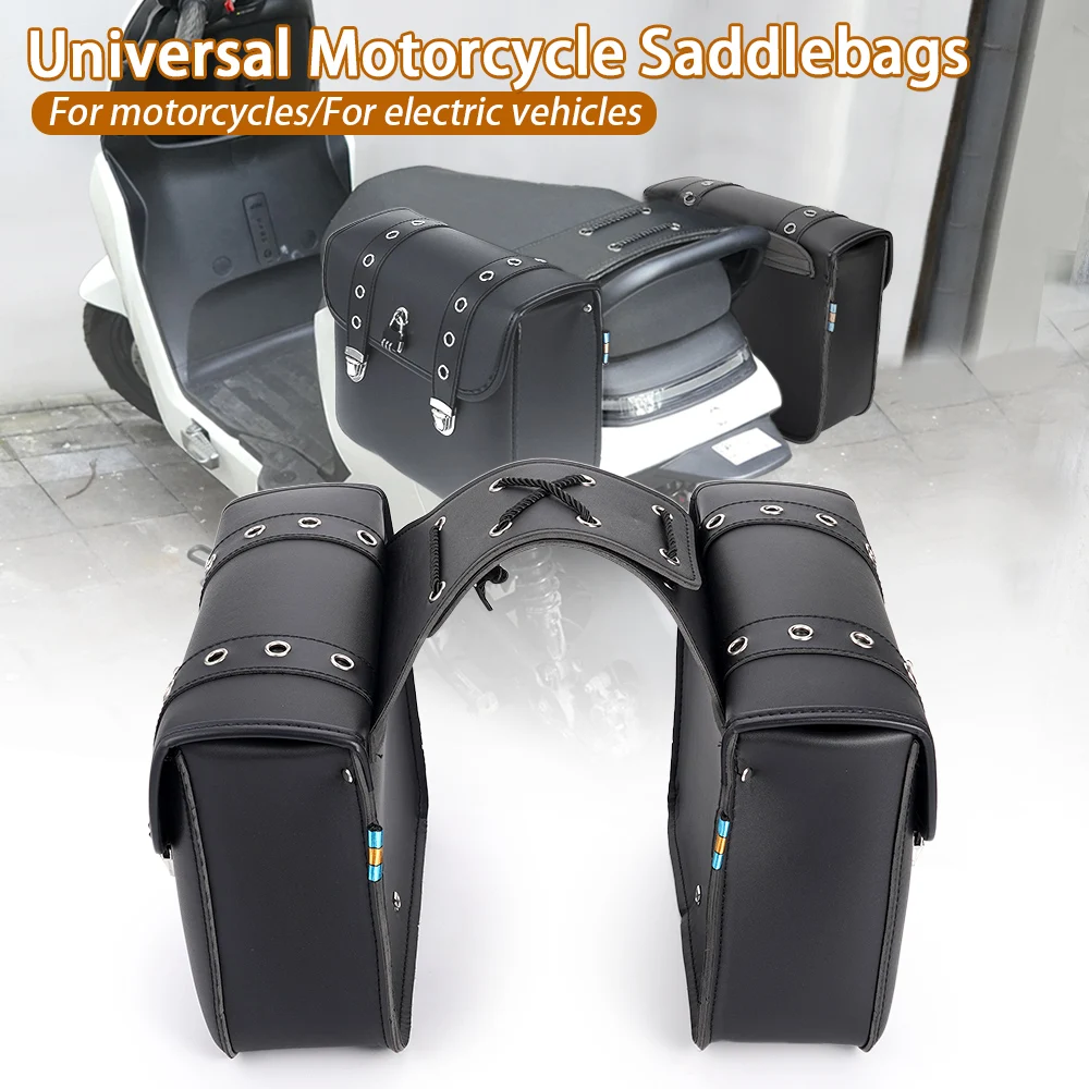 A Pair Black Motorcycle Hanging Bag, Saddle Bag, Edge Bag For Harley Prince Edge Bag Rain Proof Electric Bike Storage Tool Parts