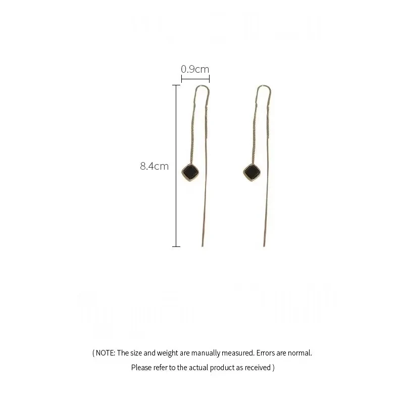 Simple Geometric Square Drop Earring For Women Korean Fashion Gold-color Line Long Tassel Dangle Earrings Party Jewelry Gift image 3