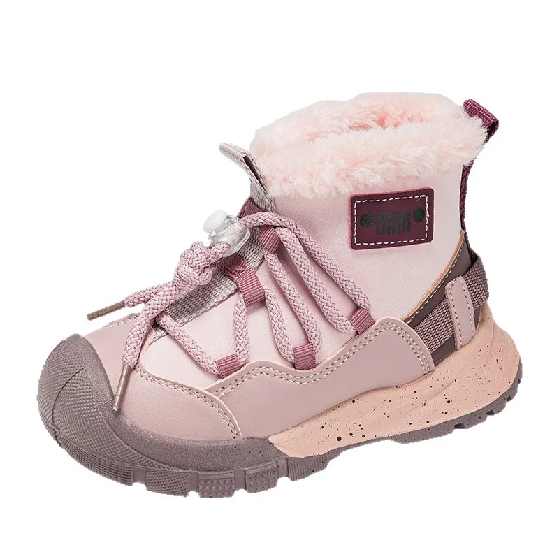2026 New Winter Children Snow Boots for Girls Boys Waterproof Fur Rubber Sole Non-slip Fashion Kids Warm Plush Boots EU 26-37