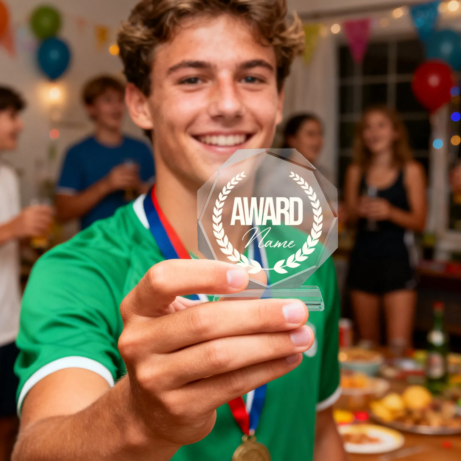 

Хрустальный трофей: Изысканная прозрачная награда, декоративный приз, украшение для рабочего стола, креативный настольный декор для дома, вечеринок и фестивалей