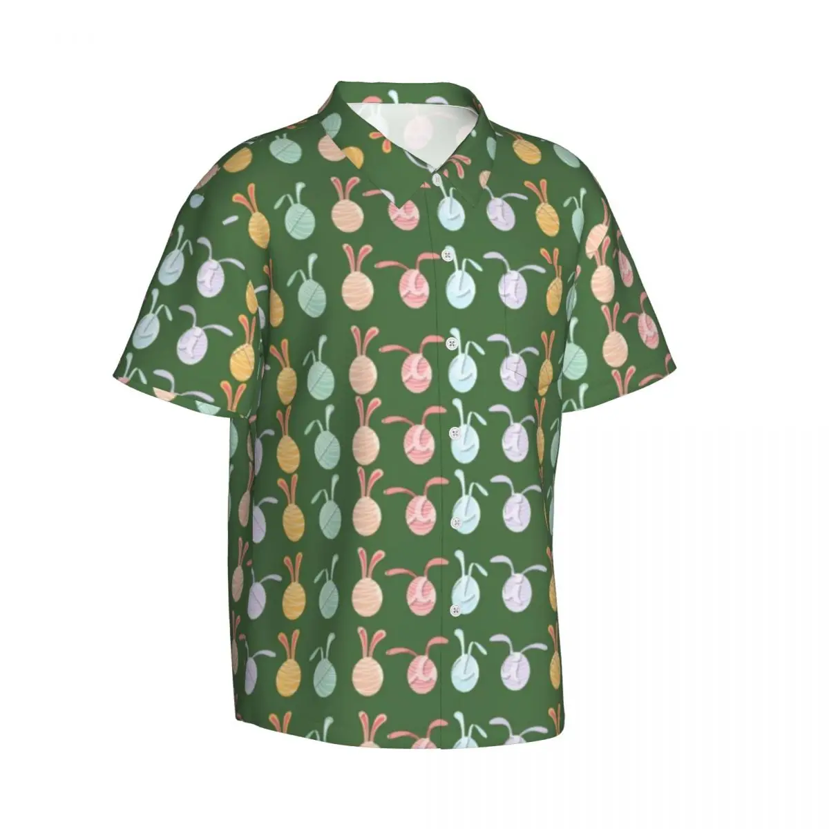 Ostern Tag Liebhaber Urlaub Hemd Lustige Kaninchen Hawaii Casual Shirts Männer Lose Blusen Kurzen Ärmeln Y2K Lustige Muster Kleidung