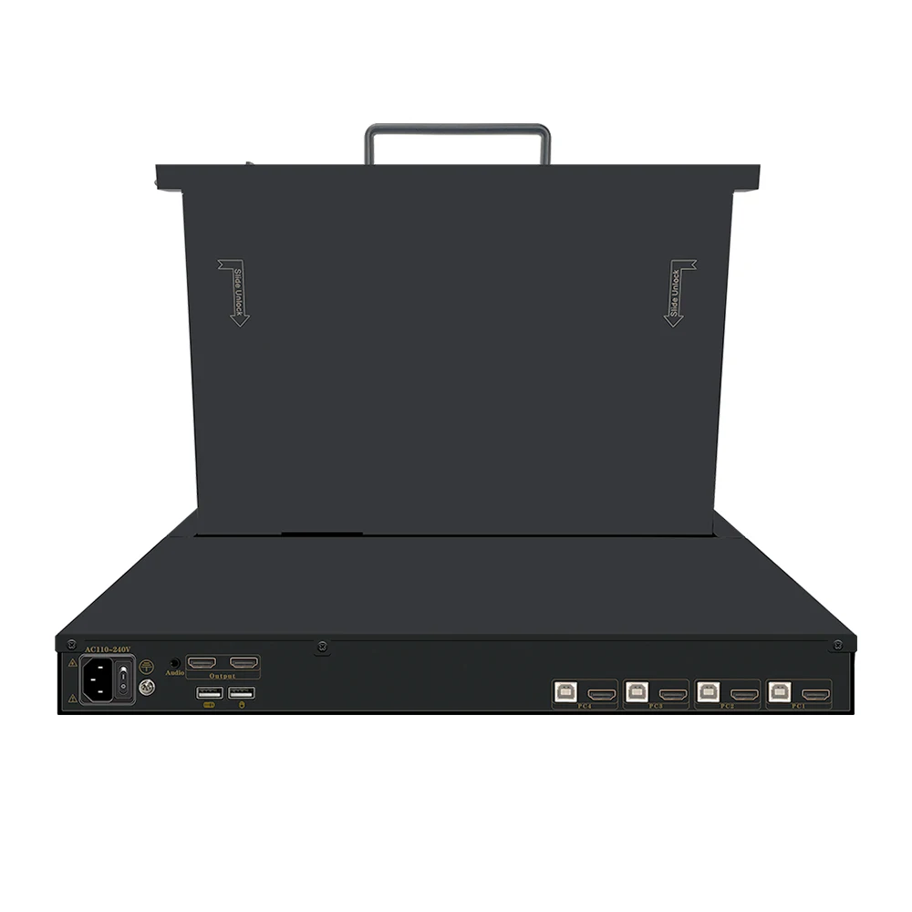 OEM 1U Rackmount Drawer Console With 4 8 16 32 VGA USB Ports With DP 17.3 19 Inch LCD 4K KVM IP Extender Switch Stock