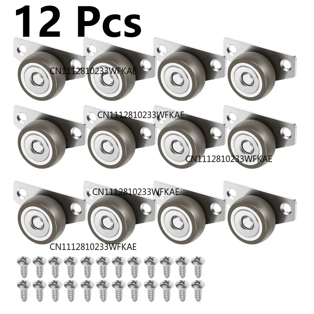 12 Pcs 1.25inch Small Side Mount Caster Wheels Non Swivel Caster Wheels One Directional Side Mount Casters Silent Small Caster