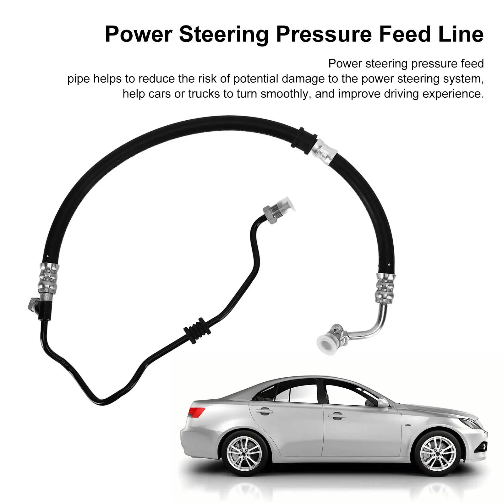 Power Steering Pressure Feed Hose 53713-SNV-P01 - Durable Rubber Oil Resistant for upgrade