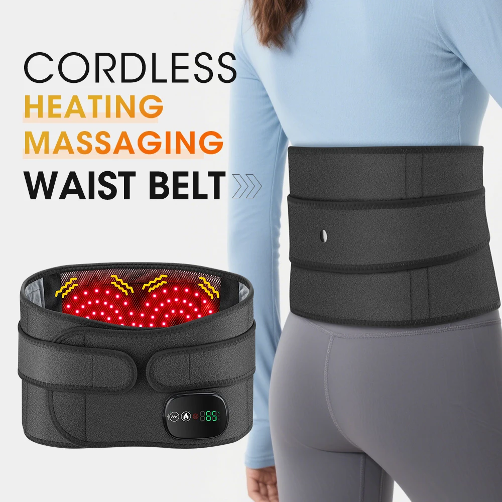 

Heating Waist Massager Belt Electric Vibration Lumbar Hot Compress Heated Pad Back Support Belt Fatigue Relax Muscle Massager