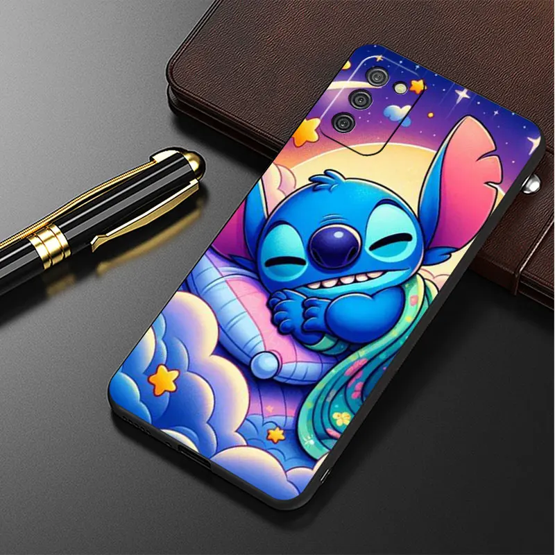 Coque de téléphone noire pour Samsung, dessin animé, point mignon, Galaxy A54 A14 A52 A53 A12 A13 A23 A34 A71 A51 A33 A21s A32 A22 A31 A72