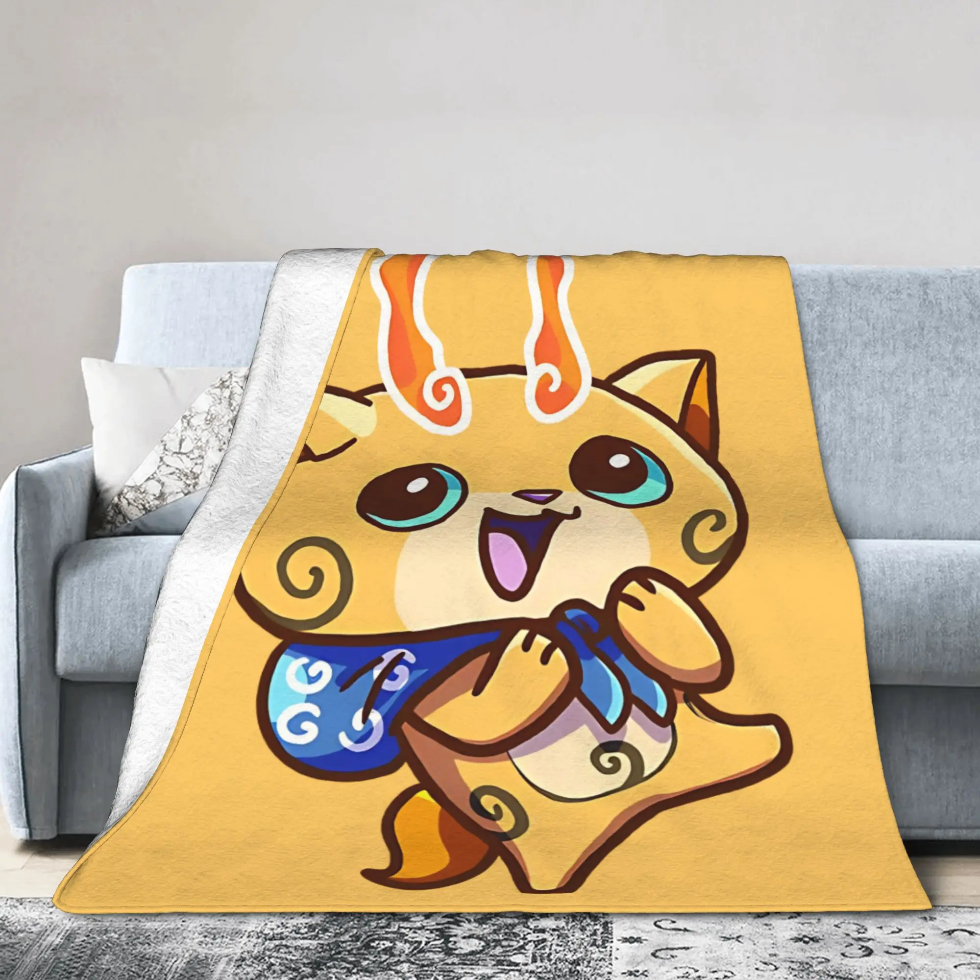 Yokai Watch Game Blanket Tomnyan Fleece Funny Warm Throw Blankets for Bedspread Spring Autumn
