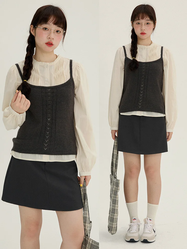 

Женский трикотажный топ-жилет VOUSALME для ранней осени, базовый слой, повседневная верхняя одежда, прямой крой, средней длины...